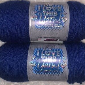 2 I Love This Yarn! Super Soft Acrylic royal Blue 7 Oz Ea 355yds Ea